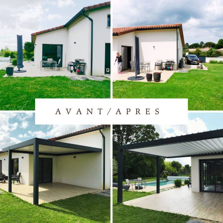 Chantier pergola avant / après Gers et Toulouse