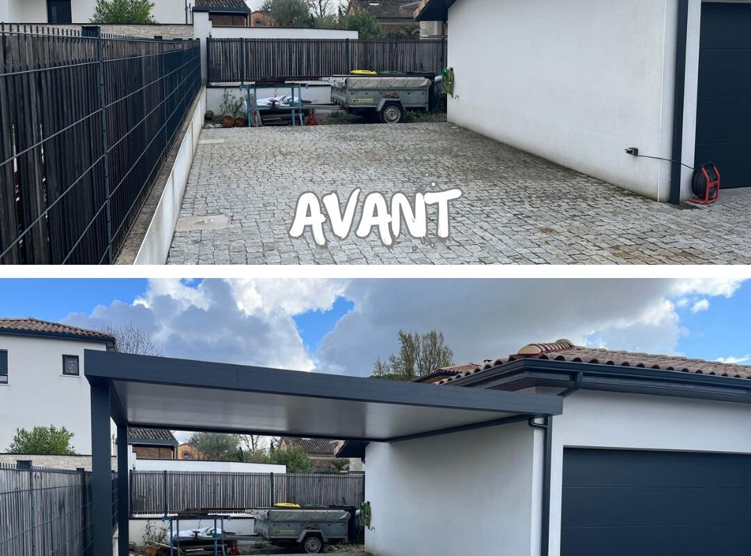 Carport avant apres gers occitanie