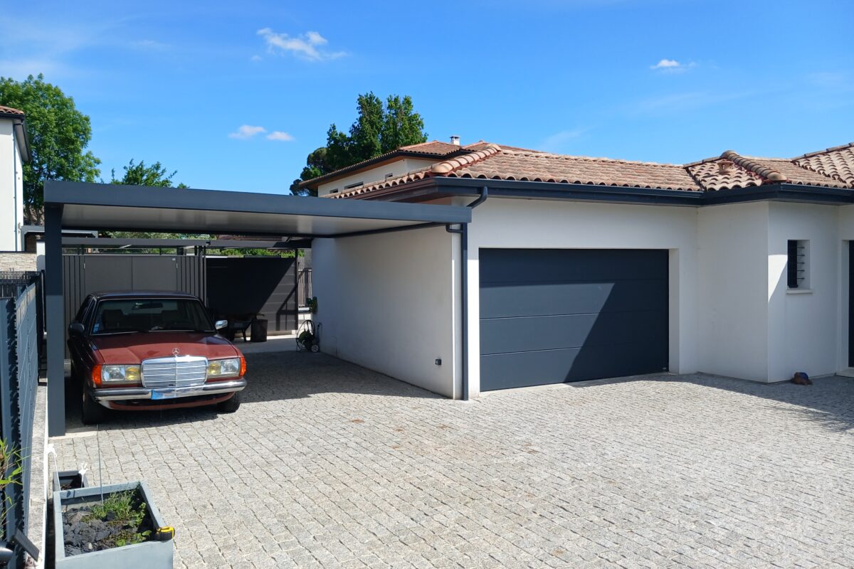abri pour 2 voitures gris anthracite gers toulouse