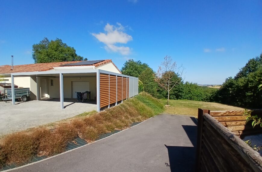 Carport XXL sur mesure en aluminium gris clair – Pujaudran Gers 32