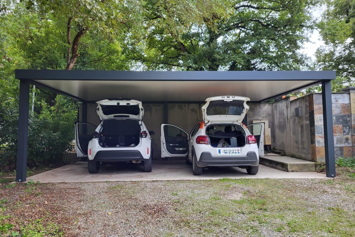 carport double voitures avec hauteur sur mesure pour ouverture des coffres gers toulouse