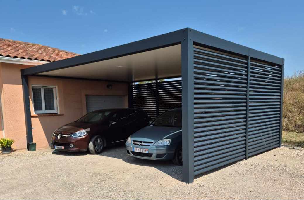 carport double voitures en aluminium crealu diffusion gers toulouse