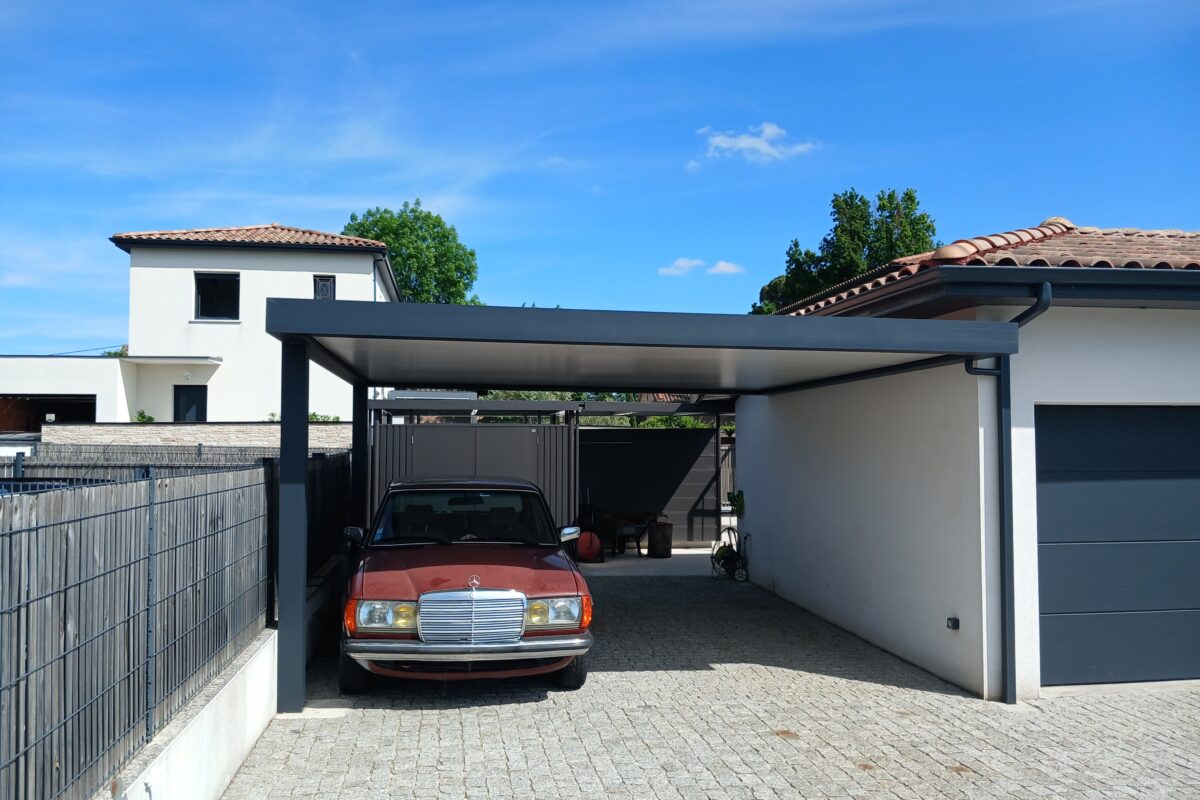 carport gris anthracite sur mesure pour 2 voitures gers toulouse