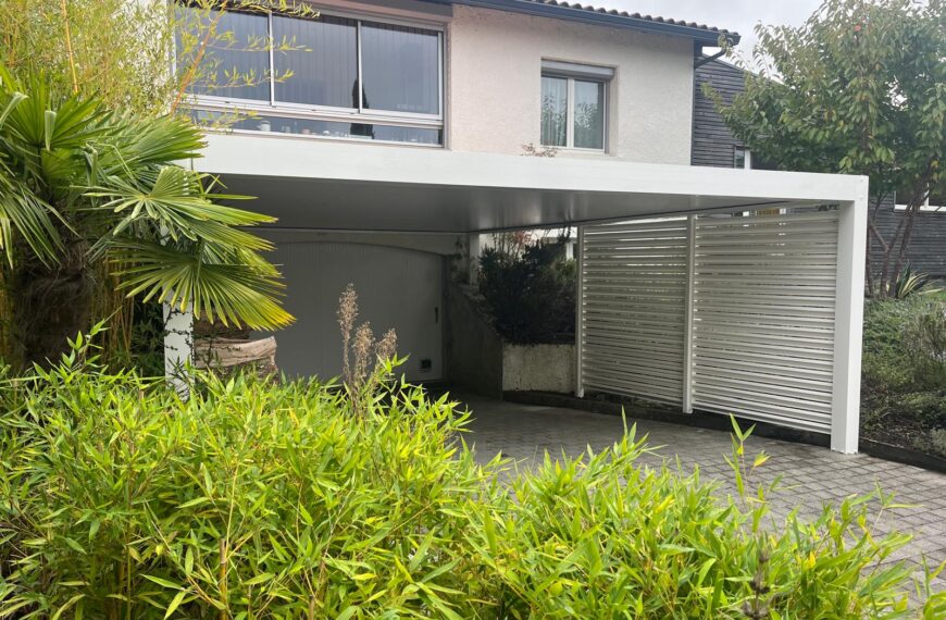 Carport sur mesure avec brise vue en aluminium Gers Toulouse