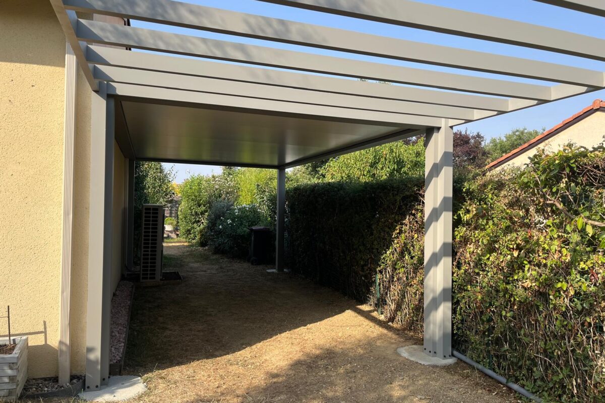 tonnelle pergola végétale et carport gris clair gers toulouse colomiers blagnac
