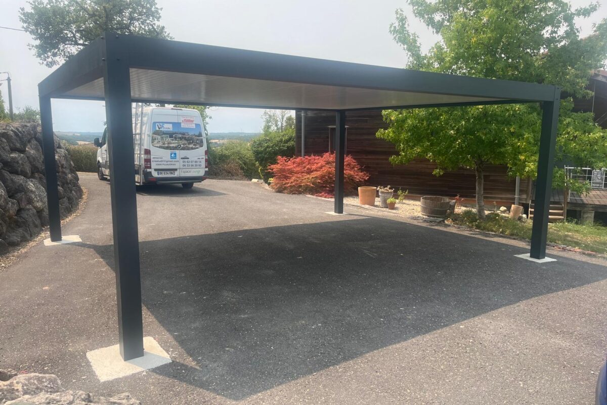 carport sur mesure gris anthracite 4 poteaux autoportant gers toulouse