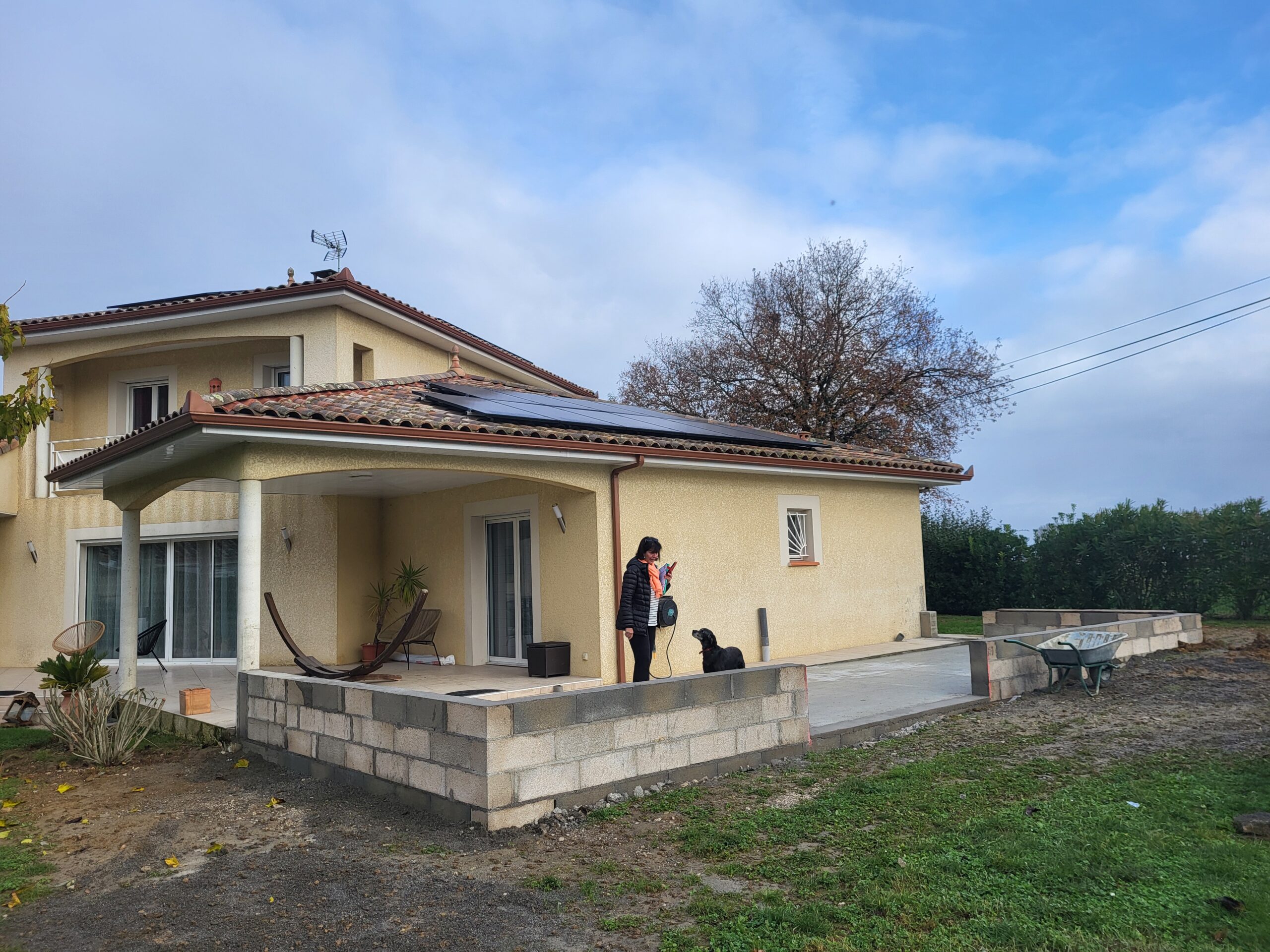 emplacement veranda avant realisation pujaudran