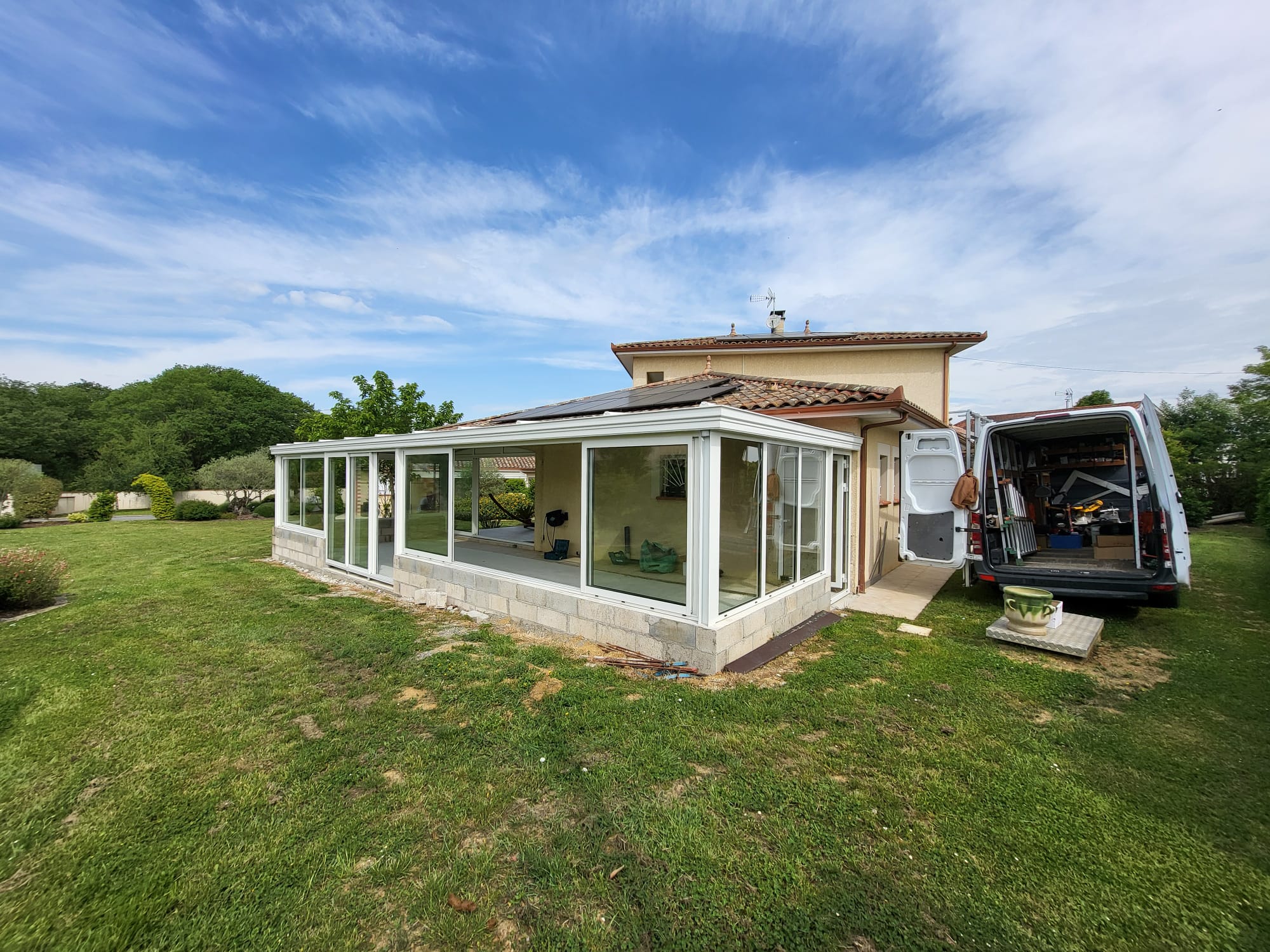 veranda blanche sur mesure gers